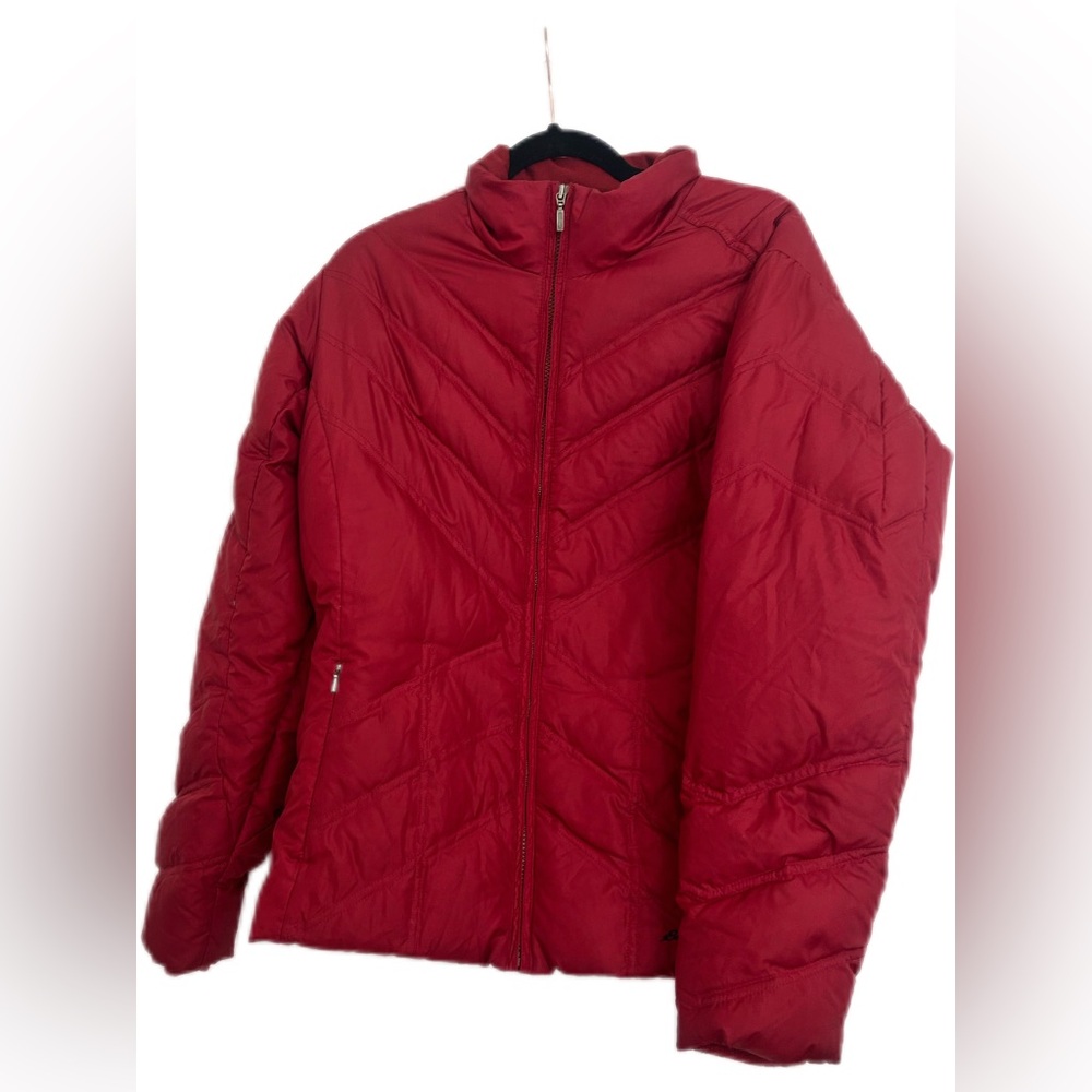 Eddie Bauer Vintage Premium Goose Down Red Quilted Jacket Size Large - Picture 3 of 10